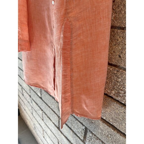 J. Jill Womens Coral Button-Up Linen Tunic Top 1X - Picture 5 of 9